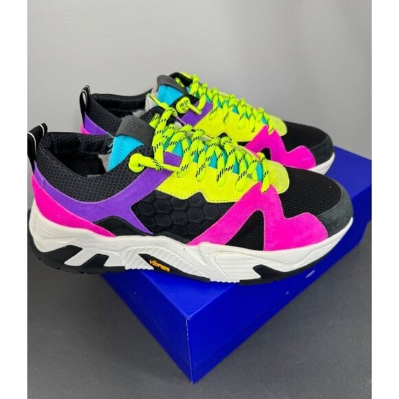 P448 Men's Sneakers Size 8.5 EUR 41 Aquamarine Dean Multicolor Suede Colorful - Picture 1 of 7